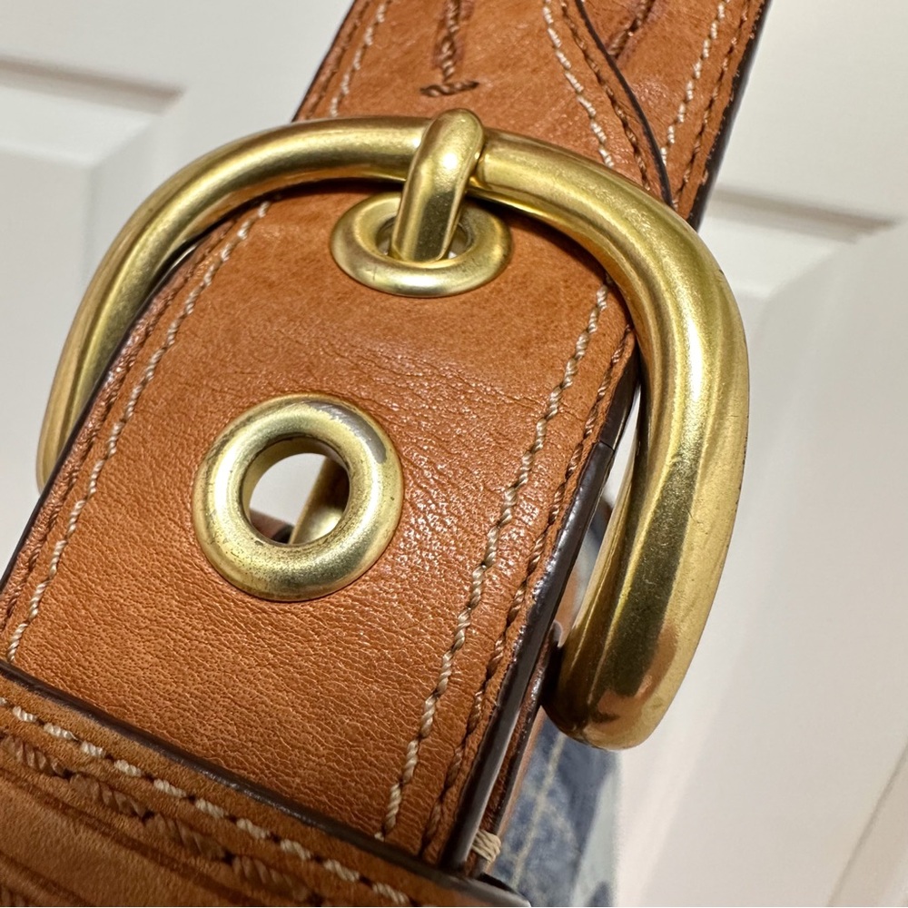 Coach - Signature Tonal Denim Hobo Shoulder Bag Brown Leather Trim - Picture 8 of 12